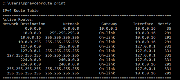 "Směrovací tabulka"